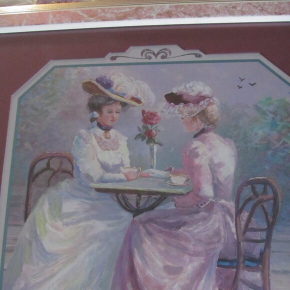 Tea for Two ~ Home Interiors ~ Thru God's Grace Bettie Hebert Felder Framed Art - Picture 13 of 15
